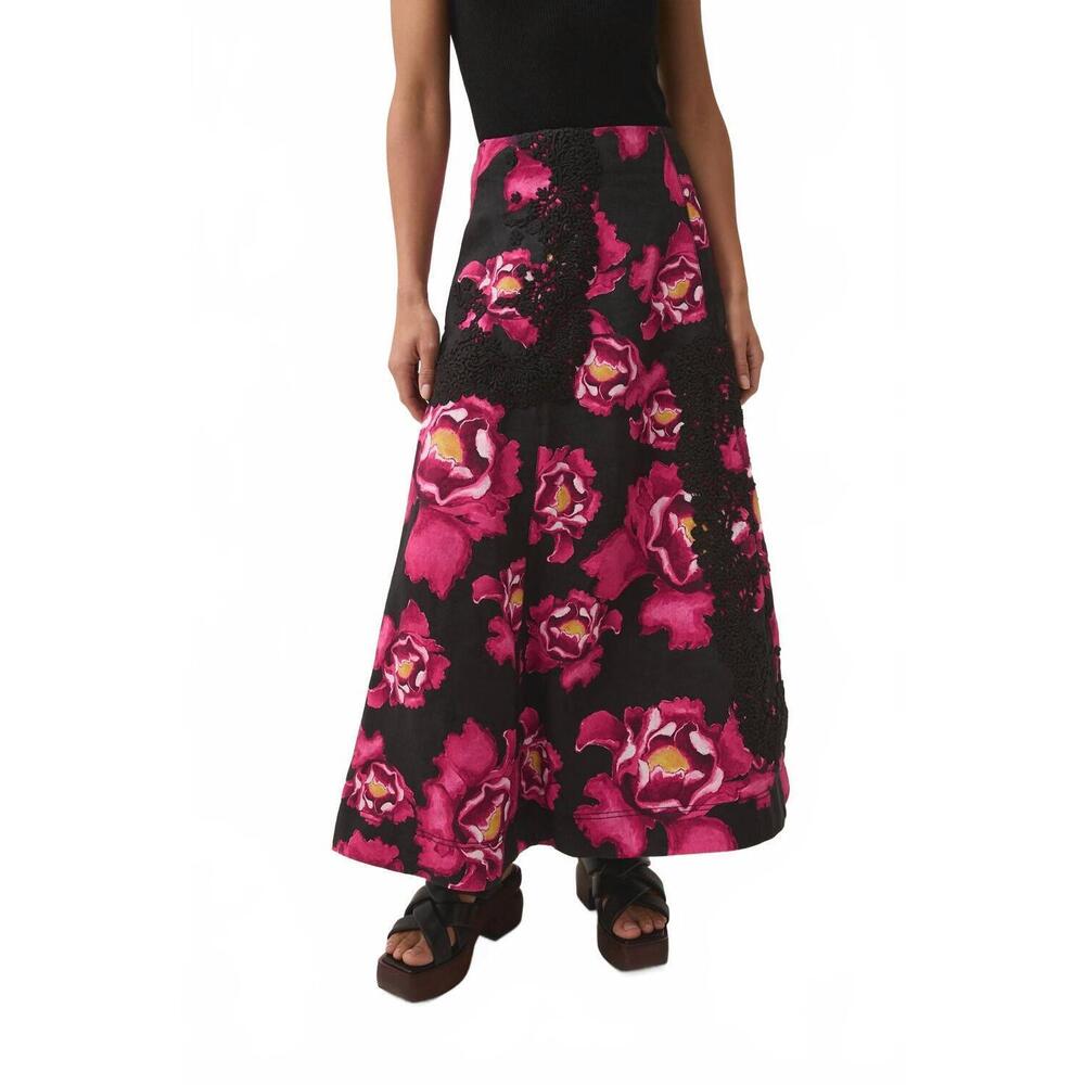 NEW AJE. florence midi skirt in midnight peony